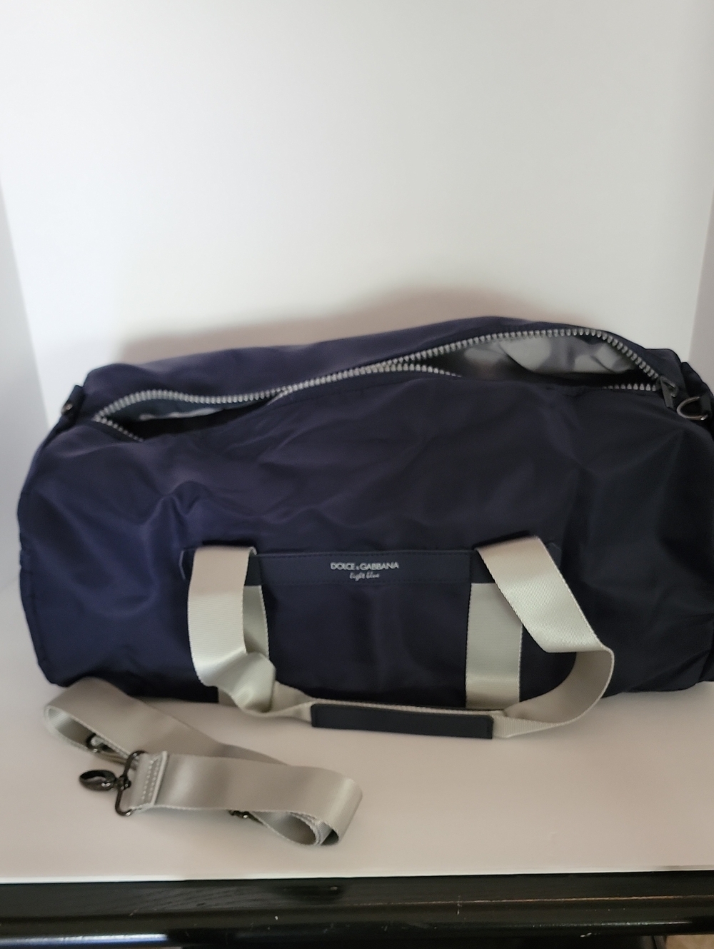 Dolce & Gabbana Navy Blue Heavy Nylon Duffle Bag